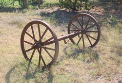 Old cart wheels at Lupo Vecchio